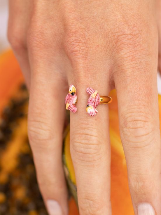 【New】BB208 Pink Cockatoo FaceToFace Ring