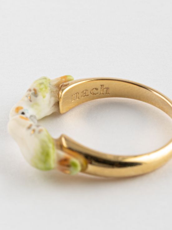 【New】BB205 White Budgerigar FaceToFace Ring