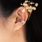 Oceanic Waves Ear Cuff Silver Earrings - Labradorite