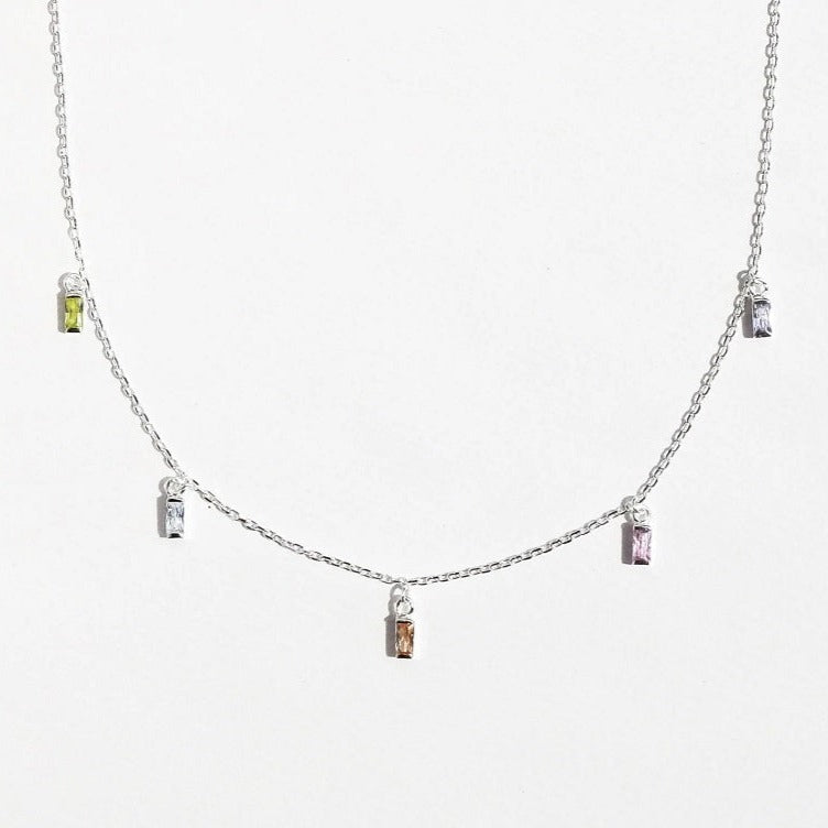 5-Stone Necklace | Rainbow