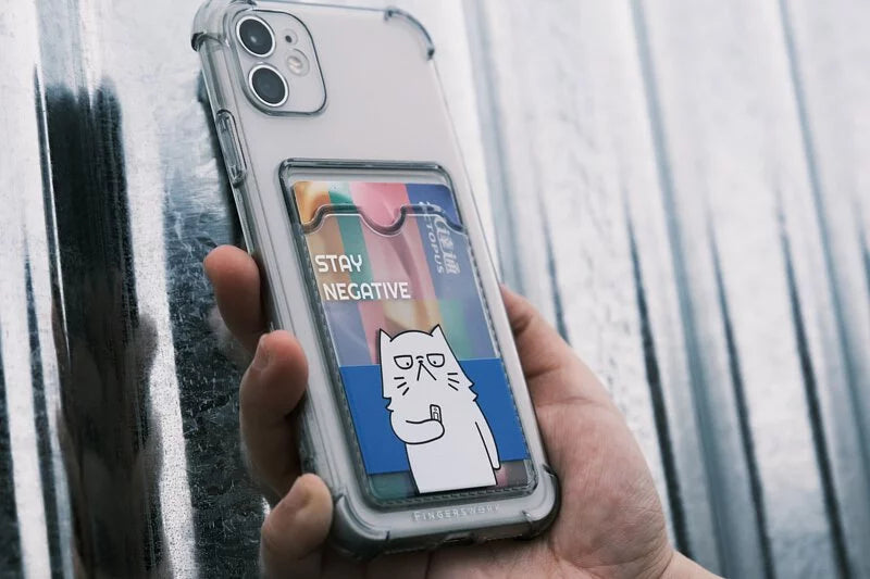 Stay Negative 厭世貓 插卡款 iPhone Case