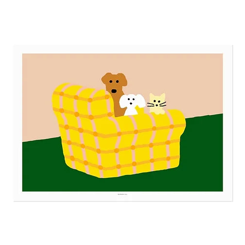 Armchair Dog&Cat Poster | Warmgrey Tail