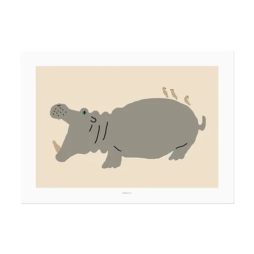 Big Hippo Poster | Warmgrey Tail