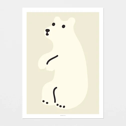 Huggy Bear - Cream Poster | Warmgrey Tail