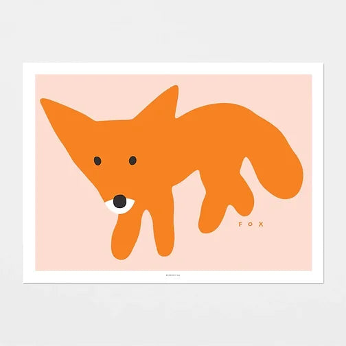 Red Fox Pink Poster | Warmgrey Tail