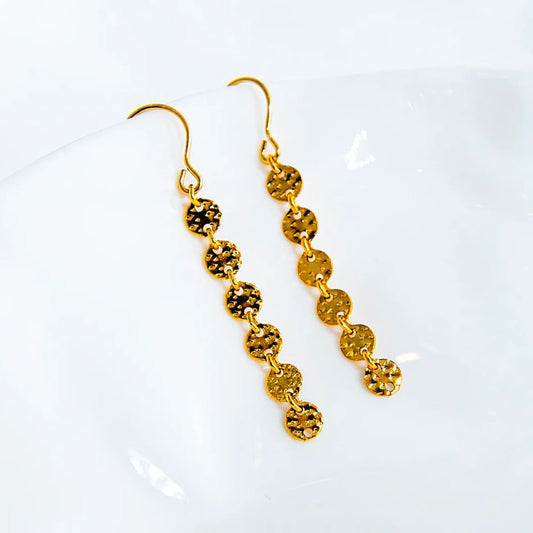 14K Gold Filled Dotted Long Earrings