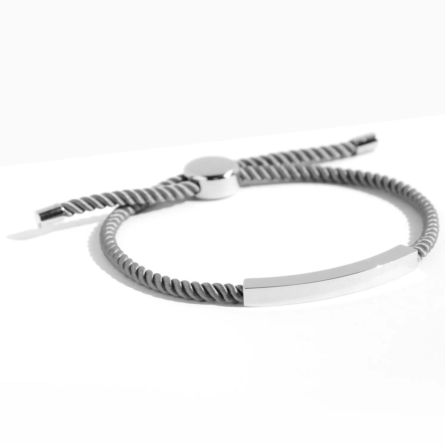 Bar Rope Bracelet | Grey x Silver