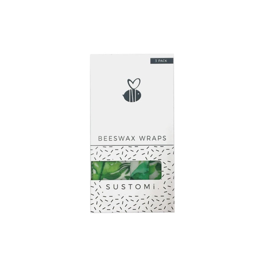 Beeswax Wraps Tropical Fronds 3 Pack: 1S 1M 1L | 天然蜂蠟布 三包裝 (1小 + 1中 + 1大)