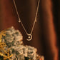Crescent Moon Necklace Rose Gold