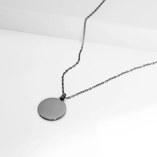 Disc Necklace | Dark Grey