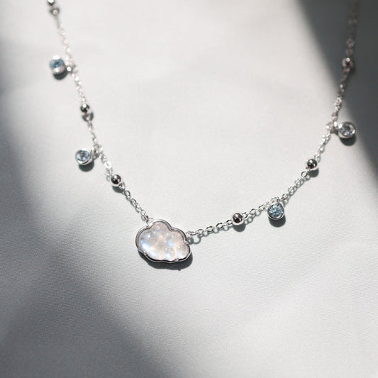 Bubble Cloud Necklaces Moonstone Silver