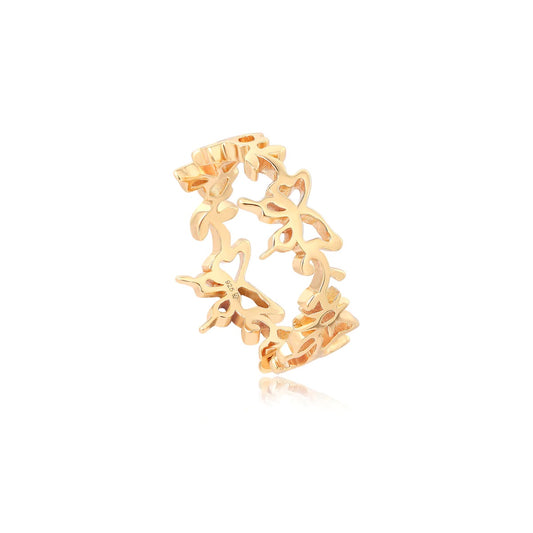 Abstracr Butterflies Lace Ring