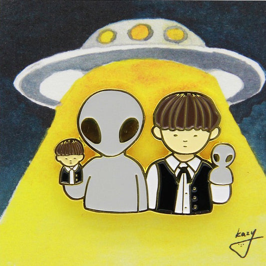 外星人與男孩 Alien and Boy Brooch