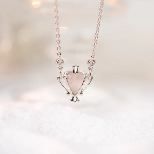 Magic Love Potion Necklace Silver Rose Quartz