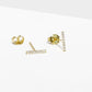 Mini 5-Stone Earrings | Gold Crystal White