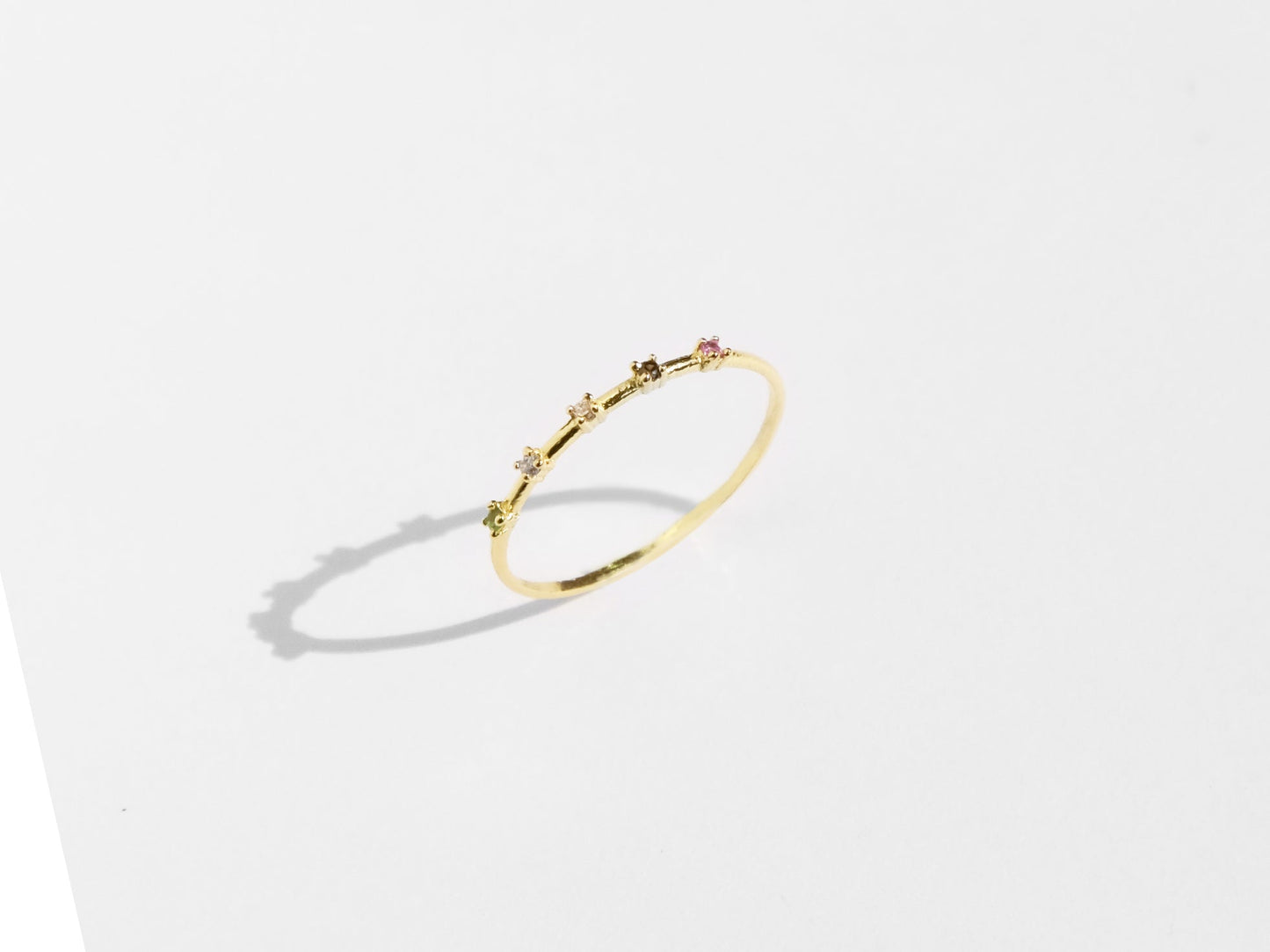 Mini 5-Stone Ring | Gold Rainbow