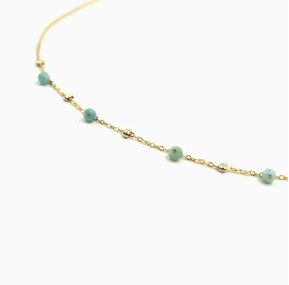 Natural Amazonite Twinkle Satellite Necklace