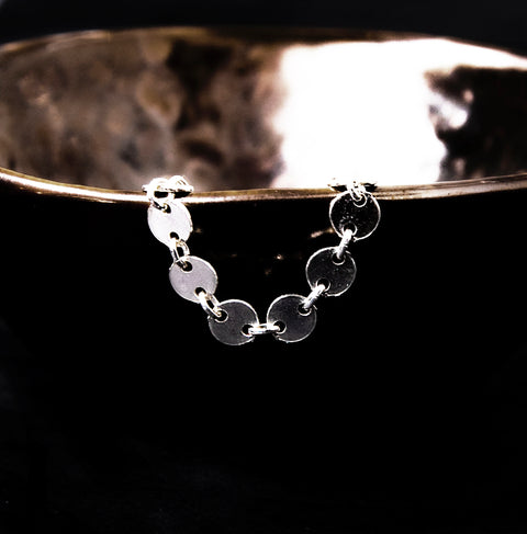 Silver Dit And Dot Chain Ring