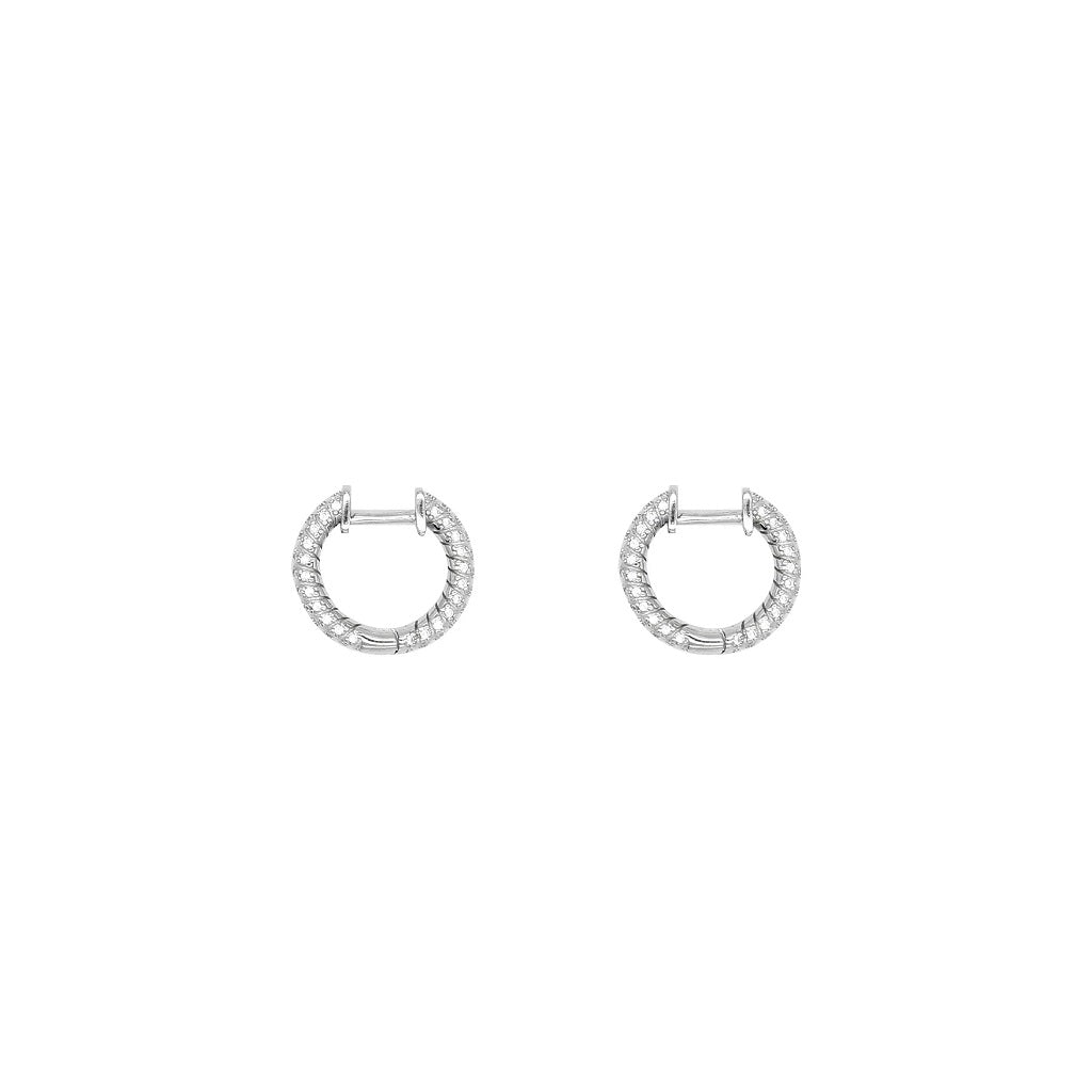 Sparkling Row Eternity Earrings (Silver)