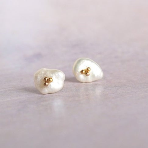 14kgf Freshwater Small Pearl Earrings